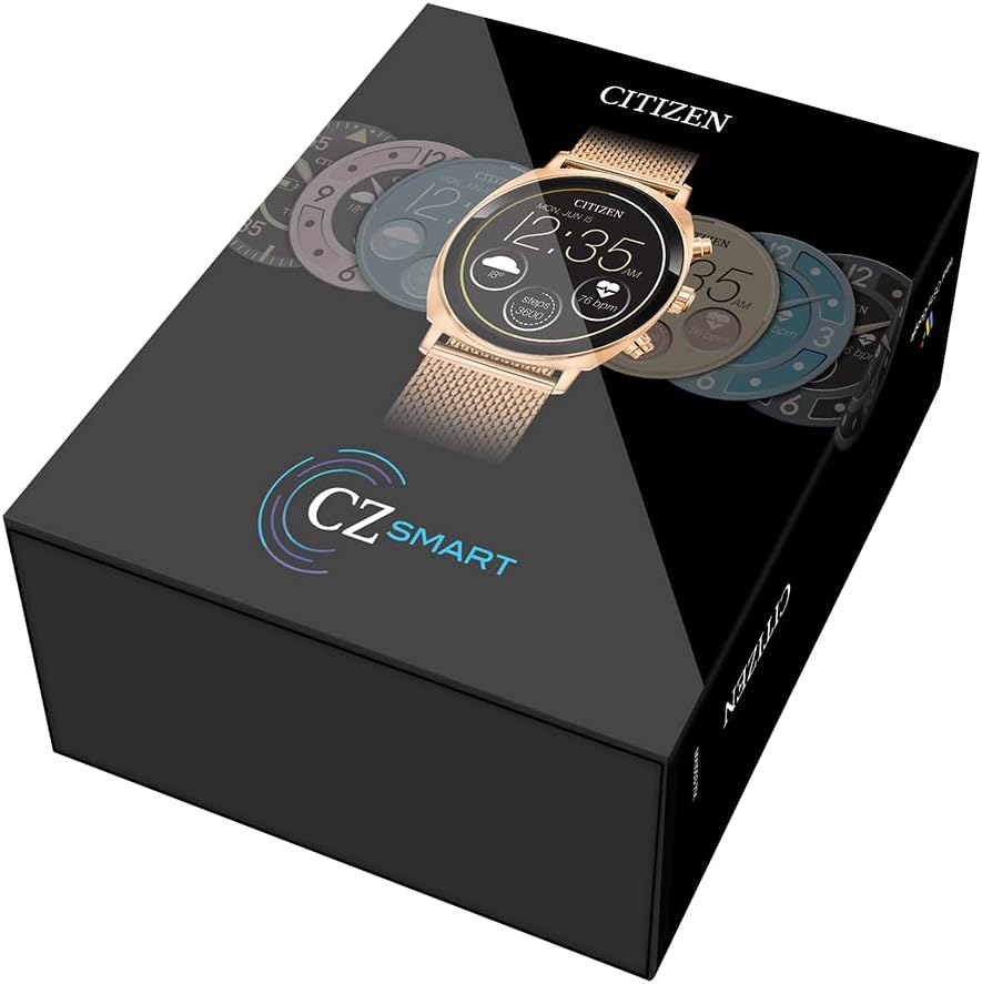 Citizen CZ Smart PQ2 41MM Unisex Smartwatch with YouQ App with IBM Watson® AI and NASA Research, Wear OS by Google, HR, GPS, Fitness Tracker, Amazon Alexa™, iPhone Android Compatible, IPX6 Rating
