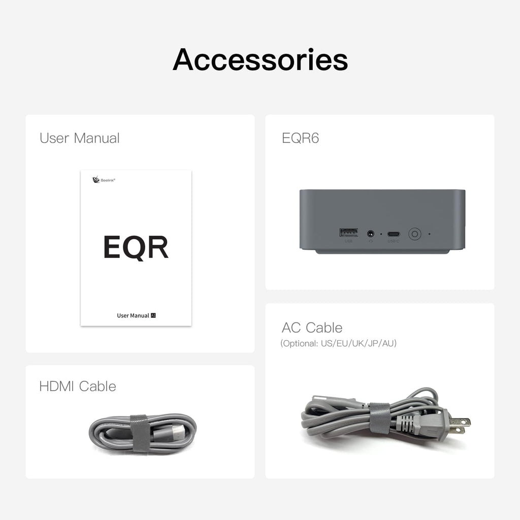 Beelink EQR6 Mini PC, AMD Ryzen 5 6600U, 24GB LPDDR5 RAM 500GB NVMe SSD, Dual HDMI 4K Dual 1000M LAN, WiFi 6 BT5.2, Built-in PSU, Auto Power On/WOL, Mini Desktop for Office/4K Playback/Video Editing