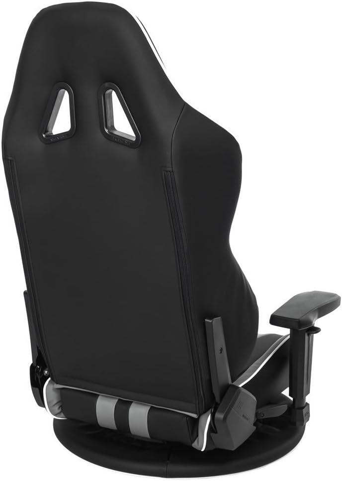AKRacing Gaming Floor Chair, Gray, Extreme Seat, V2, Heavy Duty PU Leather, 180° Reclining, Home, Remote
