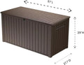 Stylish Indoor/Outdoor Storage Deck Box,Resin,Large Capacity, Weather-Resistant, Lockable lid and Side handles. (Brown, 170 Gallon)