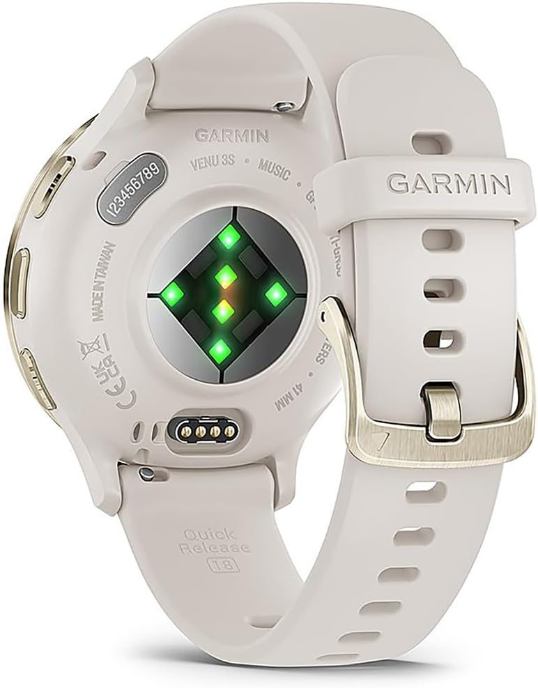 Garmin Venu 3S Fitness GPS Smartwatch Gold Bezel w/Ivory Case (41mm) - Refurbished 010-N2785-04 Bundle with 2 YR CPS Enhanced Protection Pack