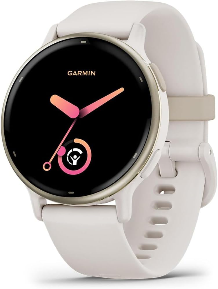 Garmin 010-02862-11 Vivoactive 5 Fitness Smartwatch, Ivory Bundle with Deco Essentials 2-Pack Screen Protector and 2 YR CPS Enhanced Protection Pack