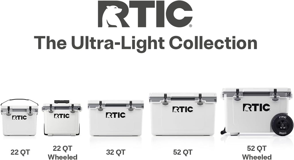 RTIC 72 Quart Ultra-Light Wheeled Cooler Hard Insulated Portable Ice Chest Box for Beach, Drink, Beverage, Camping, Picnic, Fishing, Boat, Barbecue, 30% Lighter Than Rotomolded Coolers