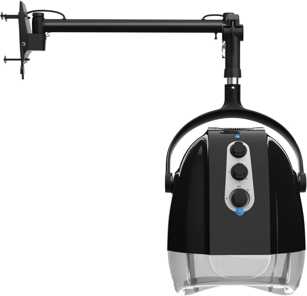 SyyBhb Wall Mount Hooded Salon Hair Dryer, Professional Ionic Hair Color Processor, Temperature & Drying Adjustable, 60-Minute Timing, 52' Extendable Arm, 25lbs Installed on Load Bearing Wall