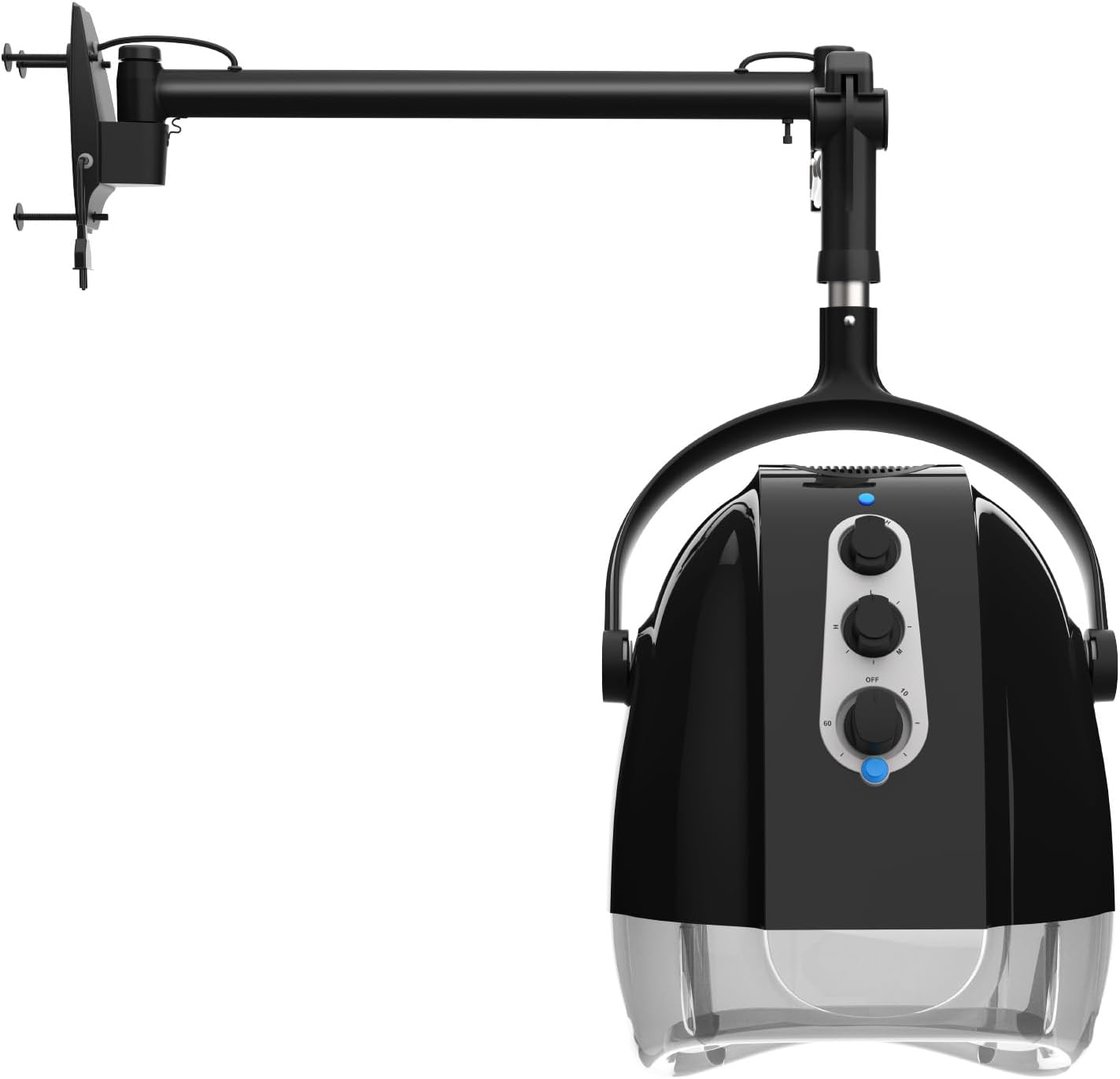 SyyBhb Wall Mount Hooded Salon Hair Dryer, Professional Ionic Hair Color Processor, Temperature & Drying Adjustable, 60-Minute Timing, 52' Extendable Arm, 25lbs Installed on Load Bearing Wall