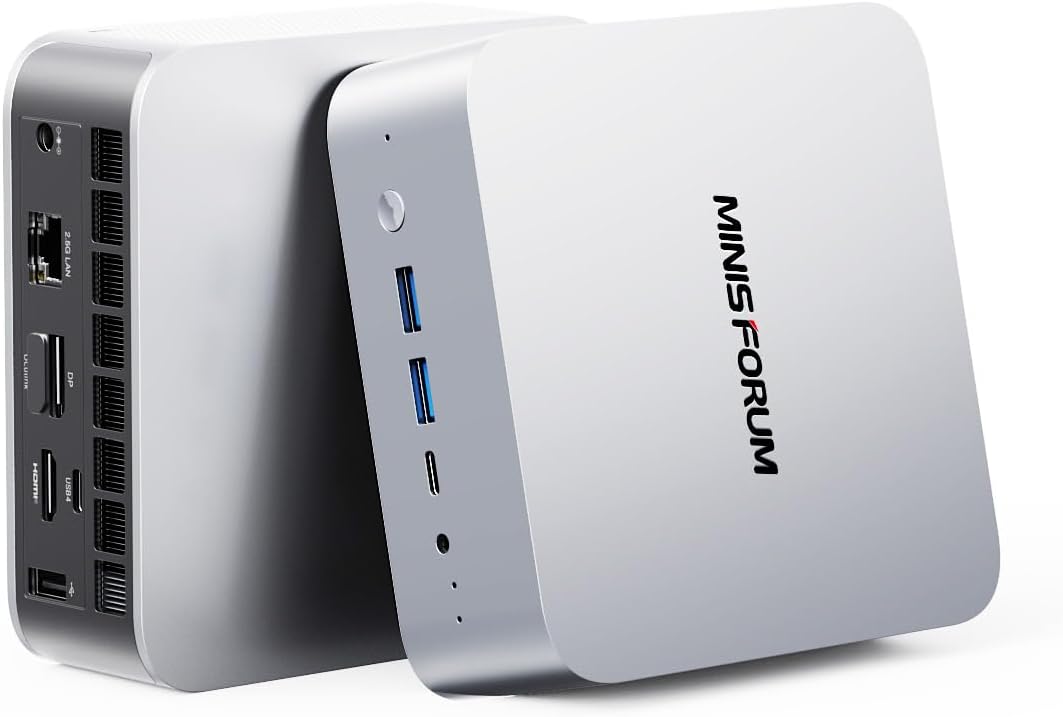 MINISFORUM X1-255 Mini PC AMD Ryzen 7 255 Processor 32GB DDR5 1TB SSD Micro Computer, 2xUSB4/HDMI/DP Four Video Output, 2.5G Lan/WiFi7/BT5.4/Oculink Port, Built-in Dual Microphones Small Form Factor