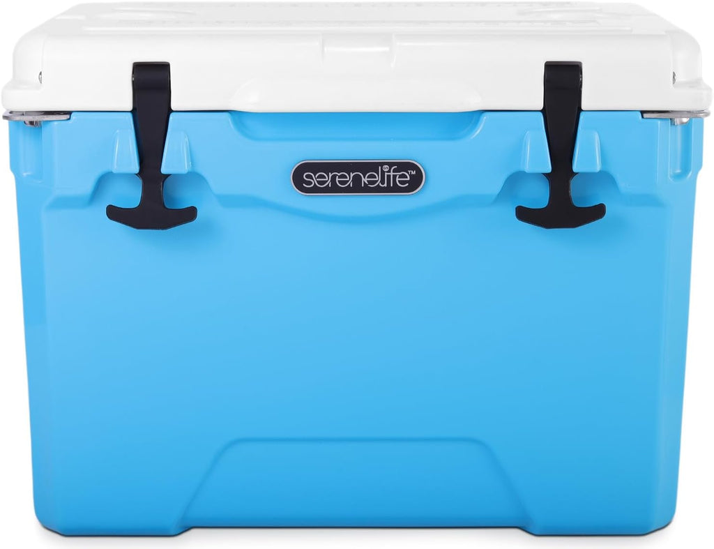 SereneLife Ultra-Tough 25-75 Quart Rotomolded Cooler Box, Holds Upto 64 Cans, Keeps Ice Up to 5 Days, Heavy-Duty Insulated Portable Ice Chest Box, Ideal for Camping, Beach, Picnics, Tailgating, etc