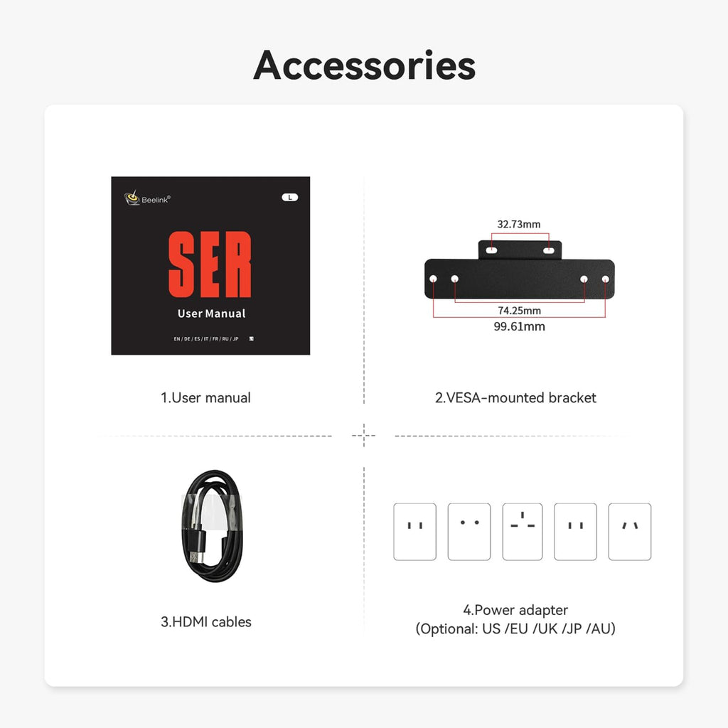 Beelink SER5 Mini PC, AMD Ryzen 7 7735HS(up to 4.75GHz) 8C/16T, Mini Computer 24GB LPDDR5 RAM 500GB NVMe PCIe 4.0 SSD, Mini Desktop Computer 4K Triple Screen Display WiFi6/BT5.2/WOL/W-11 Pro
