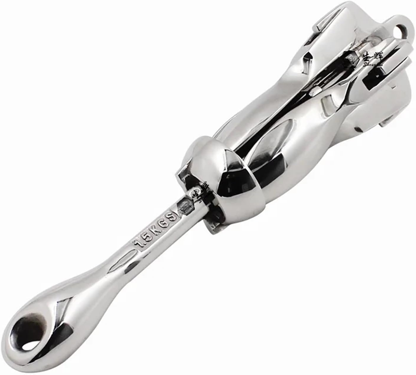 Folding Anchor, 5kg Boat Accessory Precision Stainless Steel Casting Foldable Marine Hardware,for Small Boats Canoe Paddle Boards