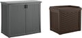 Suncast 42' Outdoor Storage Cabinet and 22 Gallon Resin Storage Seat for Patio, Deck, Yard, and Garage