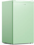 Upstreman 3.2 Cu.Ft Mini Fridge with Freezer, Single Door Mini Fridge, Dorm Fridge, Adjustable Thermostat, Mini Refrigerator for Bedroom, Office, Dorm, Green-BR321