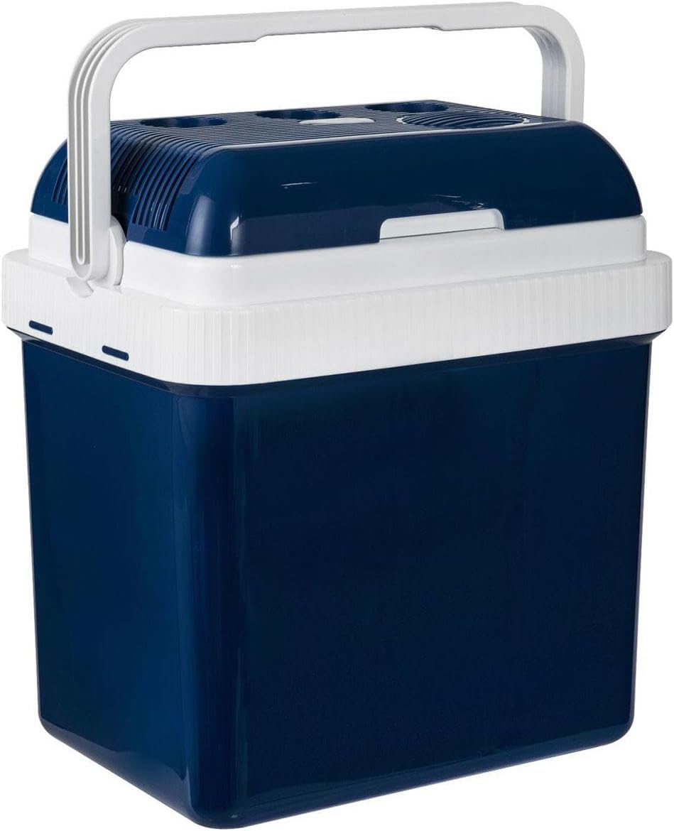 Car Refrigerator, Electric Cooler & Warmer with Handle 24 Liter Capacity Portable Thermoelectric Fridge for Car, RV, Truck, Van, Boat for Camping, Travel, Fishing Outdoor,B