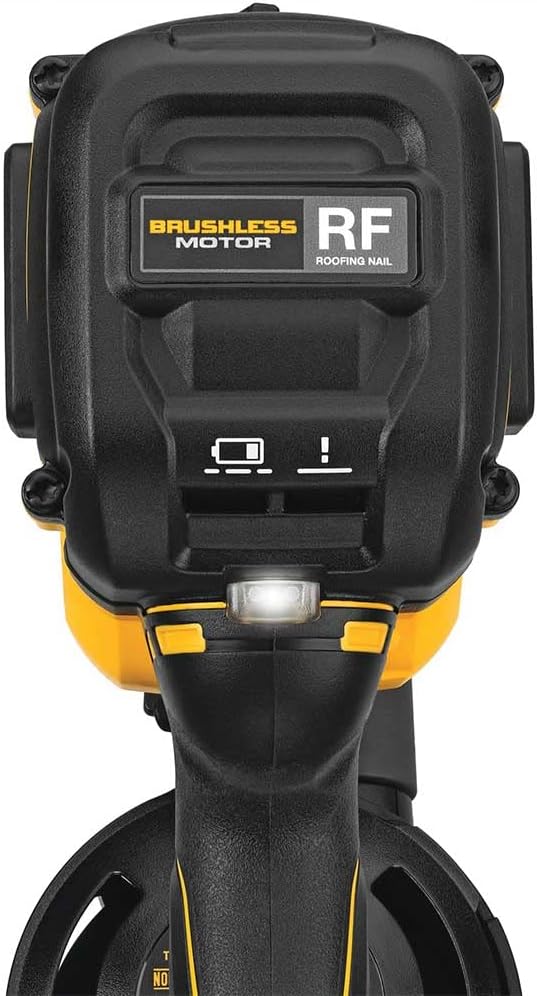 DeWalt 20V MAX Brushless 15 Degree Cordless Coil Battery Powered Roofing Nailer with Tool-Free Nail Tray (Yellow and Black)