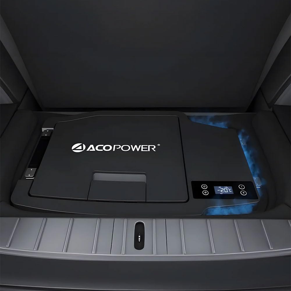 ACOPOWER 12 Volt Car Refrigerator for Tesla Model Y,Tesfridge 35QT Electric Cooler, 12V Fridge APP Control, Portable Freezer Compressor Cooler,-4°F to 68°F,for Outdoor,Travel,Camping, Picnic