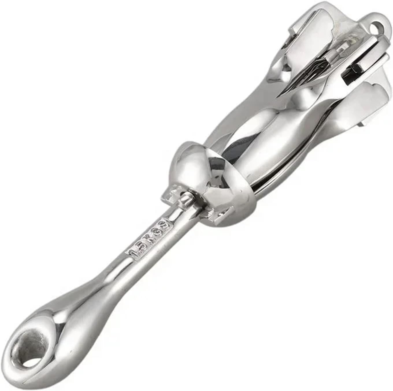 Folding Anchor, Modern Design Marine Hardware Folding Anchor High Polished 316 Stainless Steel Accessories Boat,for Small Boats Canoe Paddle Boards