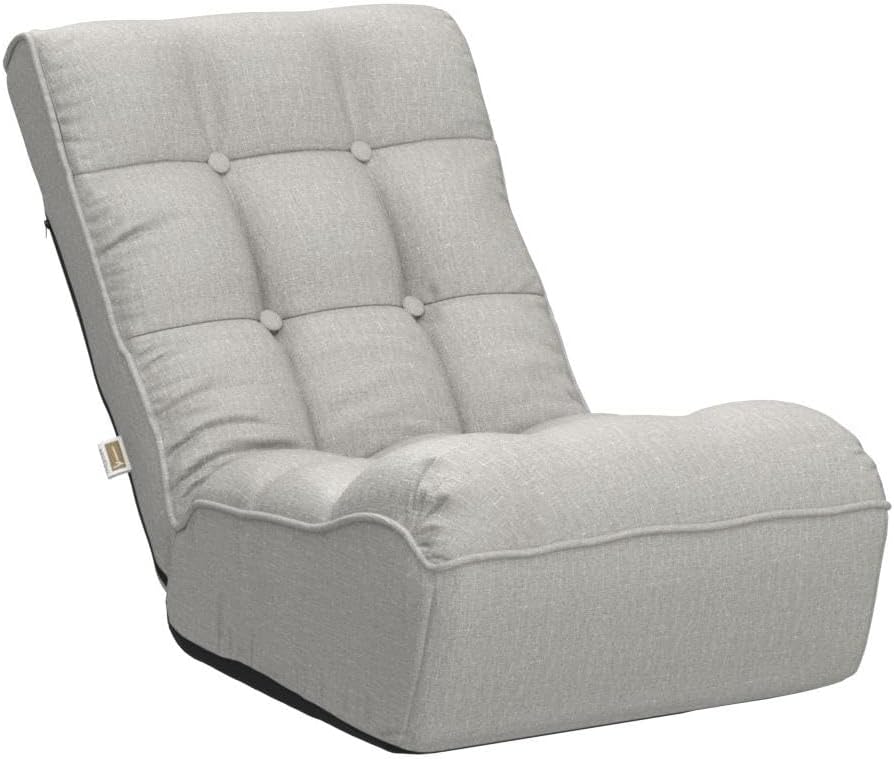Indoor Chaise Lounge Chair, 3 Angles Adjustable Floor Chair, Folding Lazy Sofa Couch for Teens and Adults, Cushion Padded Comfy Chair for Living Room and Bedroom (Light Grey)