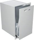 Built-in Single Trash Drawer 14' W x 27' H x 20' D, Pull-Out Tray Outdoor Kitchen Stainless Steel Trash Drawer Storage One Trash Bin for BBQ Island Grill Station