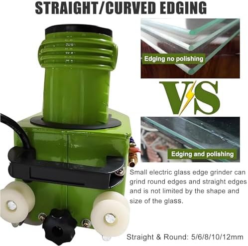 800W Hand-Held Glass Polisher Grinder Edger with Diamond Wheel - Portable Electric Glass Edge Polishing Machine for Beveling & Edge Polishing, 8000 RPM
