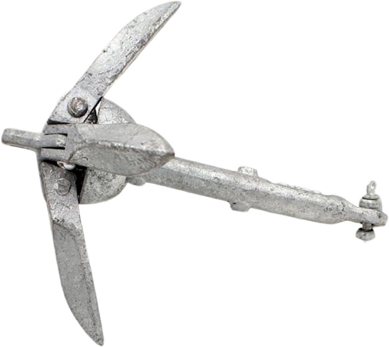 Folding Anchor, Small Mini Metal Anchor for Fishing Boat PVC Inflatable Steel Iron Rope Optional Chain 1.5kg,for Small Boats Canoe Paddle Boards