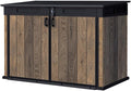Keter Signature Horizontal Garden Shed Weatherproof 2020L Storage Lockable with Gas Struts Walnut Look 75' x 43' x 52'