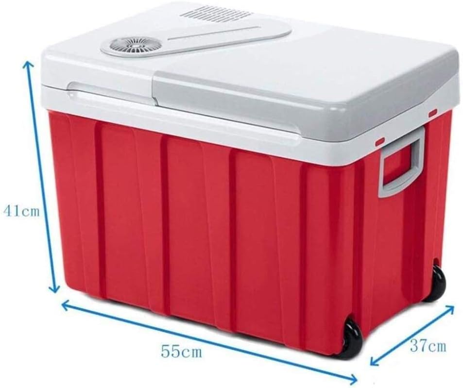 40L Cool Box on Wheels Car Refrigerator 12V 240V Portable Electric Cool Box High Refrigeration Fridge Freezer with Automatic Locking Handle Perfect for Traveling and Camping