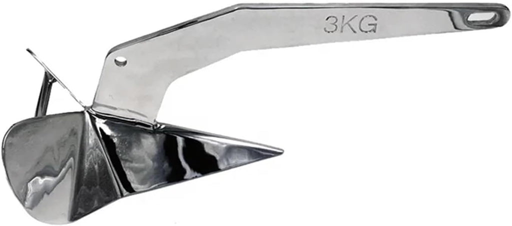 Folding Anchor, 316 Stainless Steel Triangular Anchor Yacht Ship Mirror Polished,for Small Boats Canoe Paddle Boards