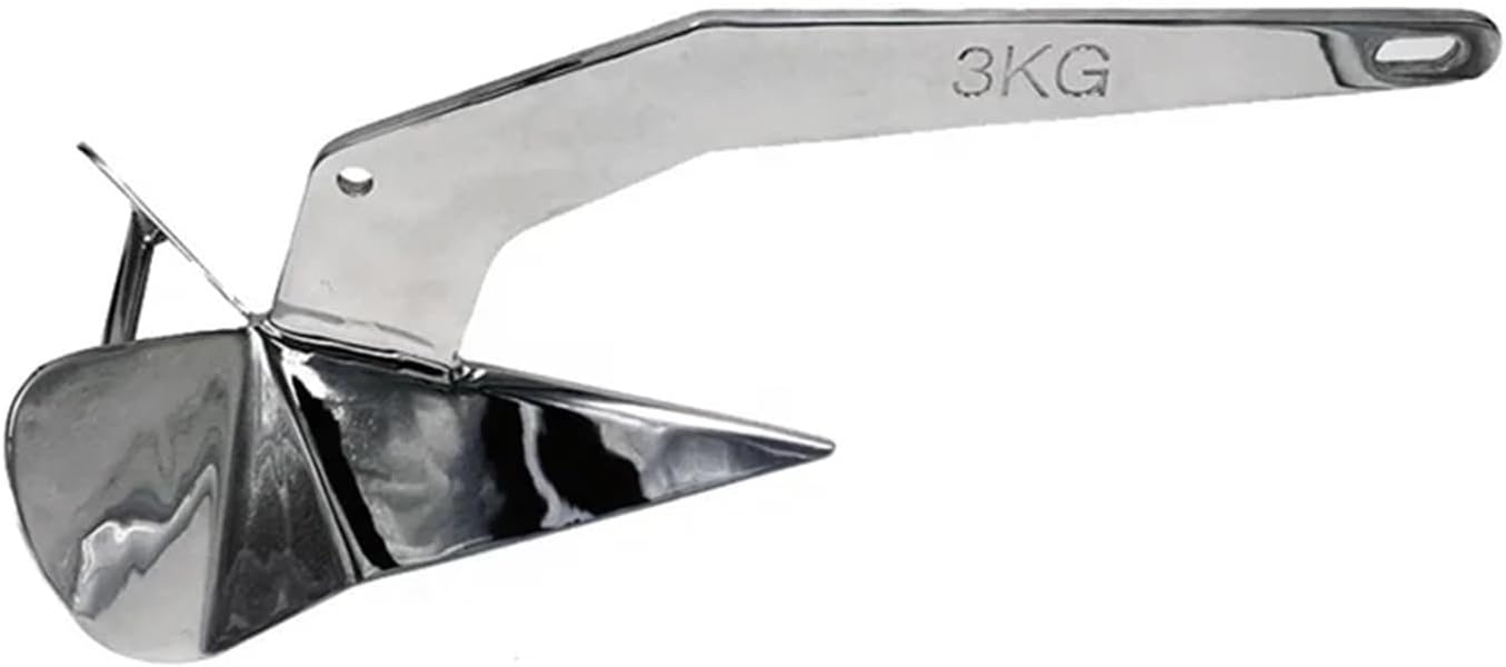 Folding Anchor, 316 Stainless Steel Triangular Anchor Yacht Ship Mirror Polished,for Small Boats Canoe Paddle Boards