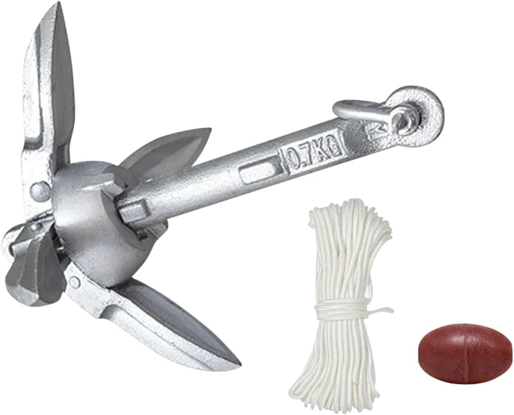 Folding Anchor, 1.5KG Grapnel Anchor Marine Rope and Buoy Boat,for Small Boats Canoe Paddle Boards