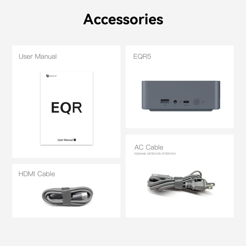 Beelink EQR5 Mini Pc,AMD Ryzen 5 5625U(6C/12T,up to 4.3GHz),Mini Computer with 16GB DDR4 RAM/500GB M.2 PCle 3.0 X4 SSD,Micro Pc Support 4K FPS,WiFi6/BT5.2/USB3.2/Home/Office/Game