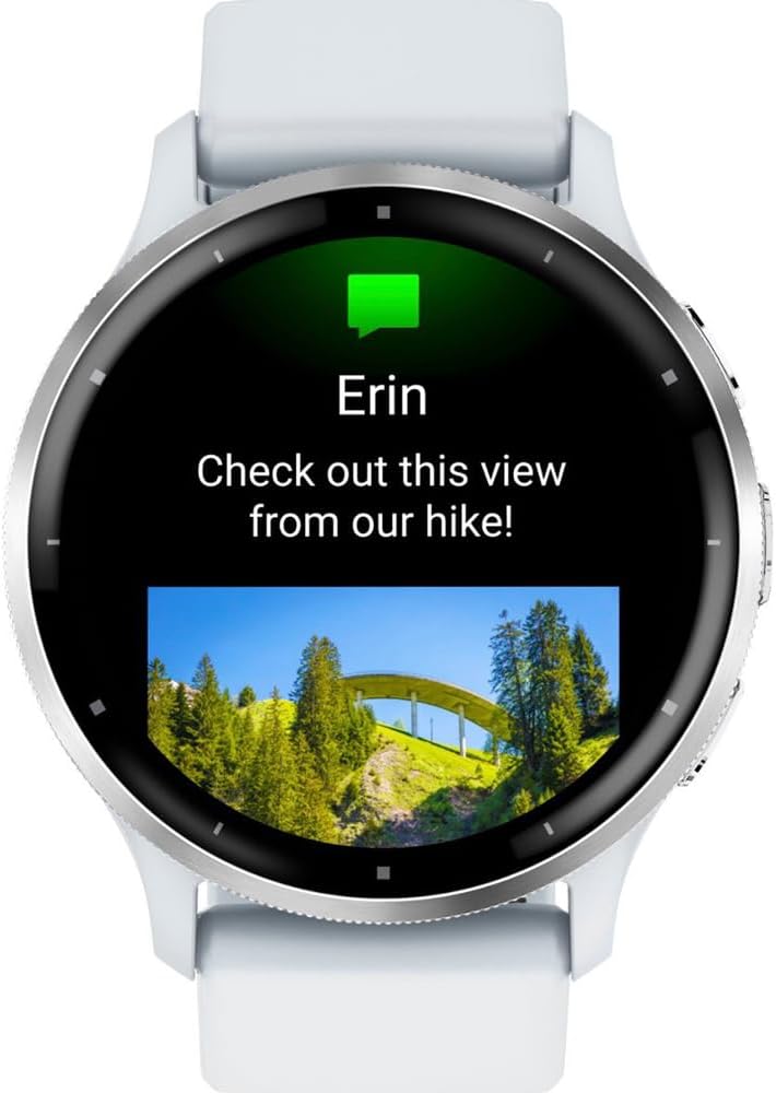 Garmin 010-02784-00 Venu 3 Health Fitness GPS Smartwatch Silver Steel Bezel Whitestone Case (45mm) | Official USA Partner Model | Bundle with Towel, Deco Essentials Commuter Front, Rear Safety Light