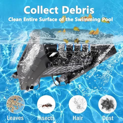 Pool Cleaning Robot, Automatic Pool Vacuum Cleaner, Cordless Robot Pool Cleaner, Smart Dual-Charge Long-Endurance Robot