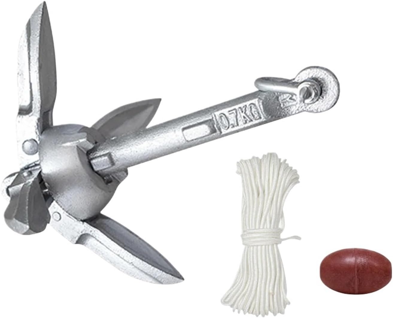 Folding Anchor, 0.7KG/1.5KG Grapnel Anchor Marine Rope and Buoy Boat,for Small Boats Canoe Paddle Boards