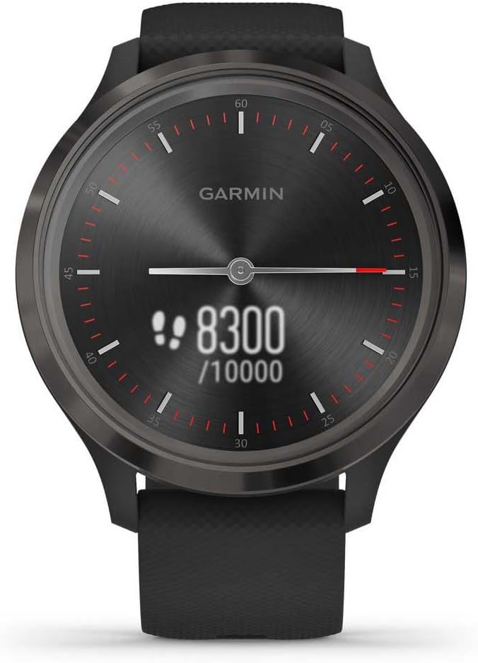 Garmin vivomove 3, Hybrid Smartwatch with Real Watch Hands and Hidden Touchscreen Display, Black