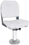 Oceansouth FOLDING BOAT SEAT WITH FIXED 13' SEAT PEDESTAL WHITE fishing folding chair accessories kayak boat seats seat covers back pack canoe paddle board waterproof cushions boating