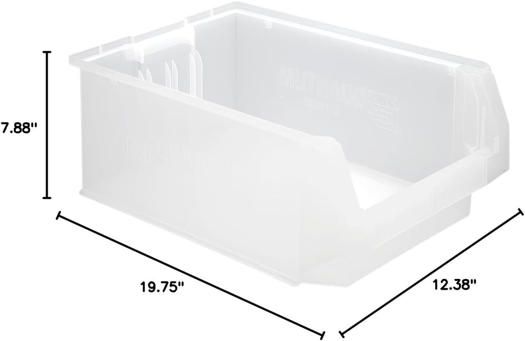 Quantum Storage Systems QMS532CL MAGNUM Heavy Duty Part Organizer Clear Bins 20' L x 13' W x 8' H 6 Pack