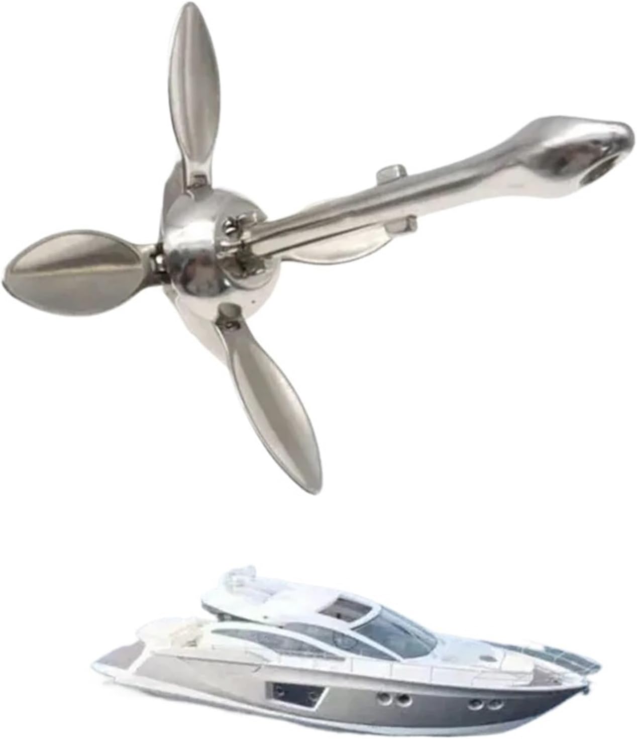 Folding Anchor, Boat Accessories 6kg Folding Grapnel Anchor 316 Stainless Steel,for Small Boats Canoe Paddle Boards