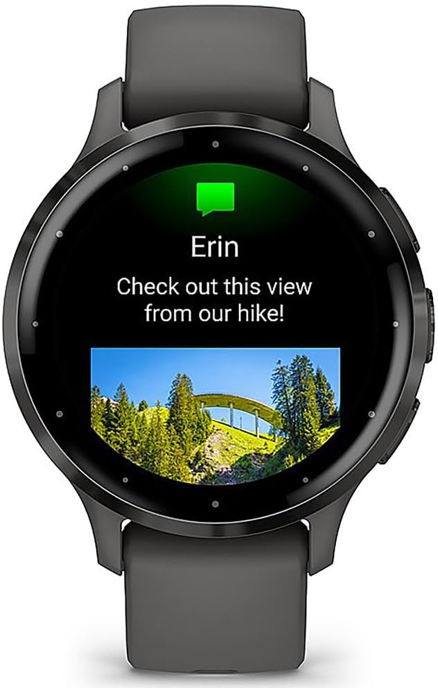 Garmin 010-02785-00 Venu 3S Health Fitness GPS Smartwatch Steel Bezel with Pebble Gray Case 41mm Bundle with Deco Essentials Charging Dock, Dust Cover 3 Pack and 2-Pack Screen Protector