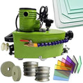Glass Edging Machine, 800W Electric Portable Glass Edger for Straight & Round Bevel Edge with 8 Diamond Wheels & 2 Polishing Wheels
