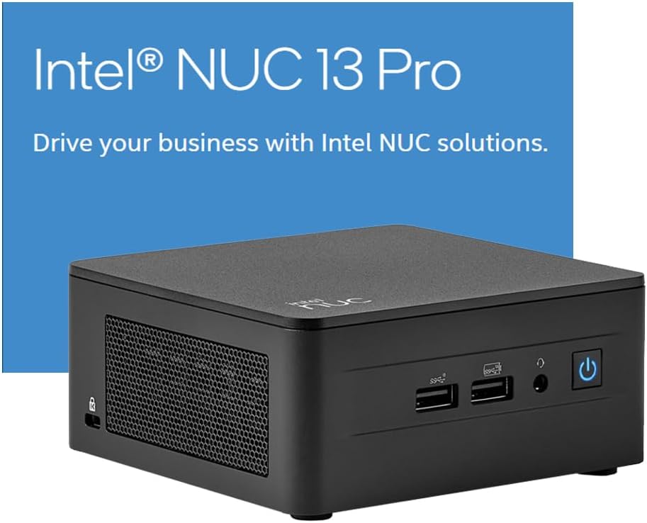 Intel NUC 13 Pro Kit NUC13ANHi5 Tall Mini Business Desktop Computer, 13th Gen Intel 12-Core i5-1340P up to 4.6GHz, 16GB DDR4 RAM, 512GB PCIe SSD, WiFi 6, Bluetooth 5.3, Windows 11 Pro, AZ-XUT