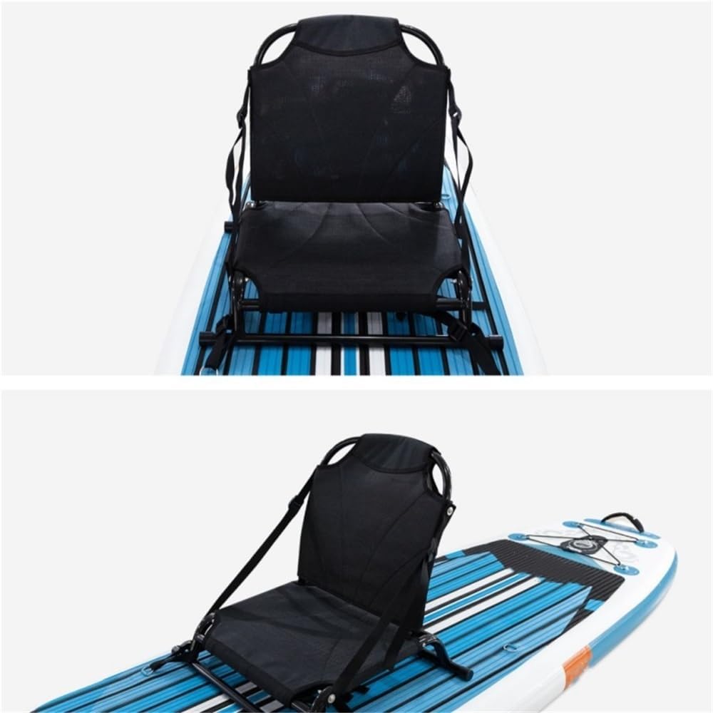 Kayak Seats with Adjustable Back Support, Adjustment Paddleboard Seat with Non-Slip Foot Pad, Aluminum Multi-Function Canoe Seat, Foldable Paddle Board Seat