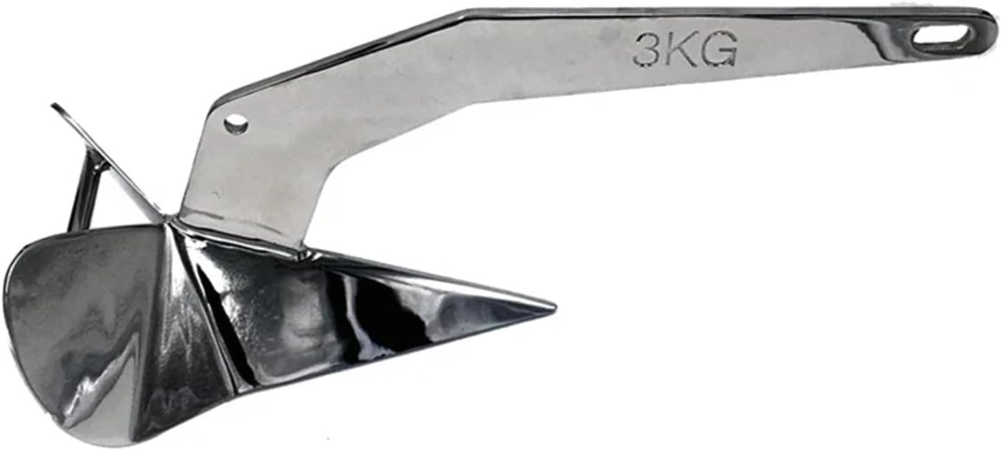 Folding Anchor, 3kg 316 Stainless Steel Polishing Boat Marine Anchors Anchor,for Small Boats Canoe Paddle Boards