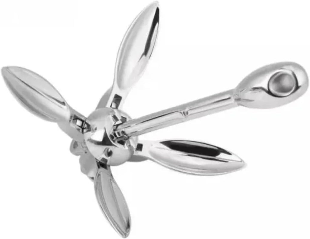 Folding Anchor, Modern Design Marine Hardware Folding Anchor High Polished 316 Stainless Steel Accessories Boat,for Small Boats Canoe Paddle Boards