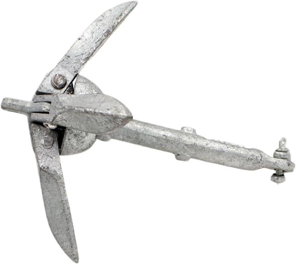 Folding Anchor, Small Mini Metal Anchor for Fishing Boat PVC Inflatable Steel Iron Rope Optional Chain 1.5kg,for Small Boats Canoe Paddle Boards