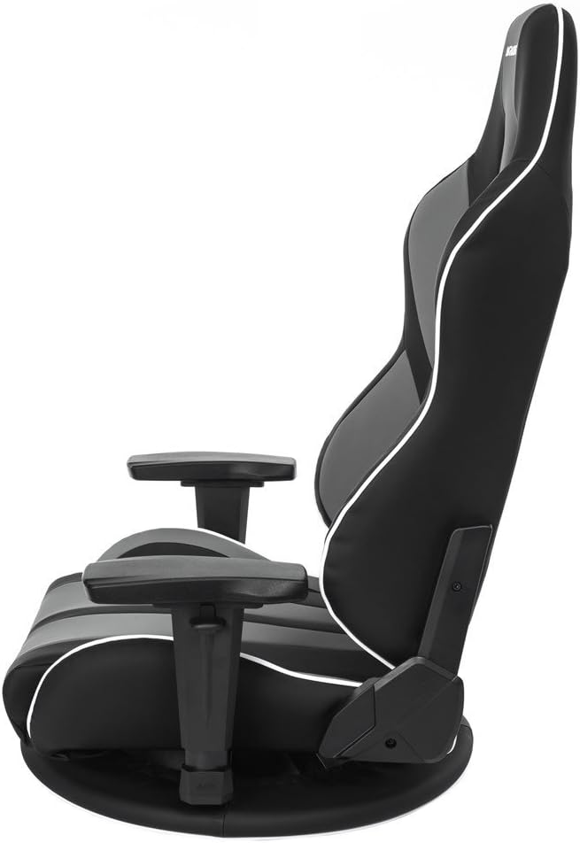 AKRacing Gaming Floor Chair, Gray, Extreme Seat, V2, Heavy Duty PU Leather, 180° Reclining, Home, Remote