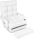 GOFLAME Adjustable Folding Massage Lazy Sofa, Floor Chair Sofa, Padded Gaming Chair with Armrests and Pillow