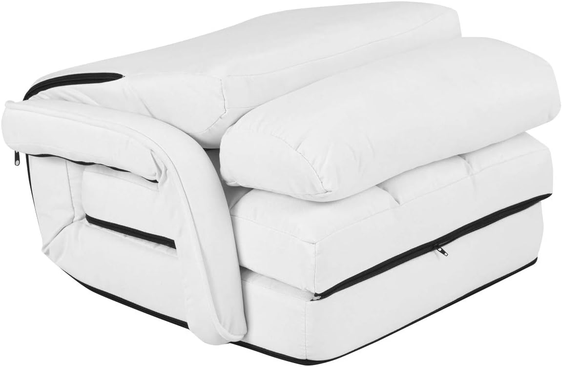 GOFLAME Adjustable Folding Massage Lazy Sofa, Floor Chair Sofa, Padded Gaming Chair with Armrests and Pillow