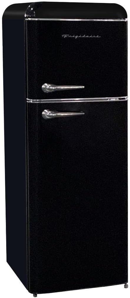 Frigidaire EFR756, 2 Door Apartment Size RETRO Refrigerator with Top Freezer, Chrome Handles, 7.5 cu ft