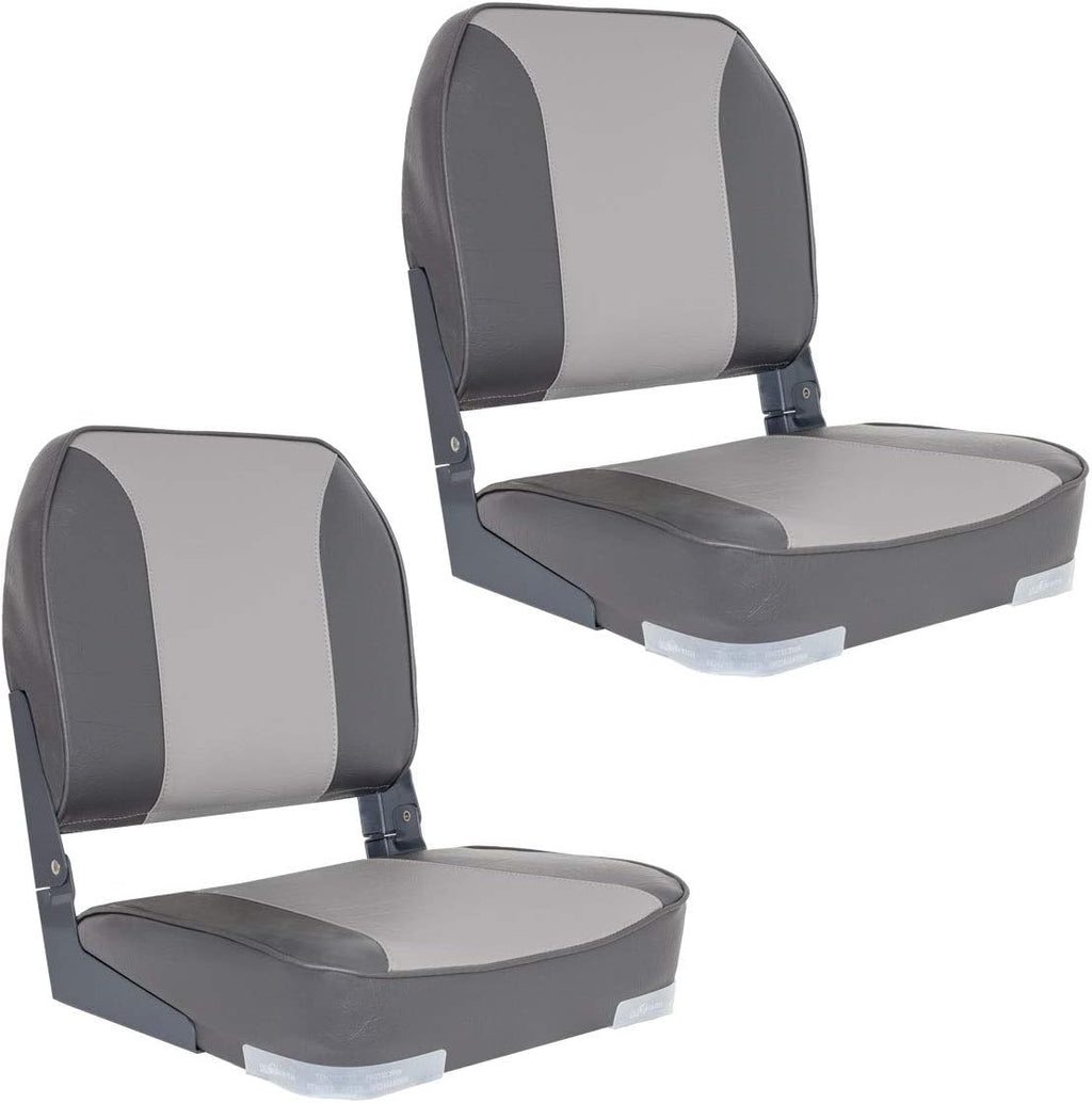 Oceansouth Deluxe Folding Boat seat (Grey/Charcoal) Fishing Folding Chair Accessories Kayak Boat Seats seat Covers Back Pack Canoe Paddle Board Waterproof Cushions Boating Swivel Chairs Jon Bench