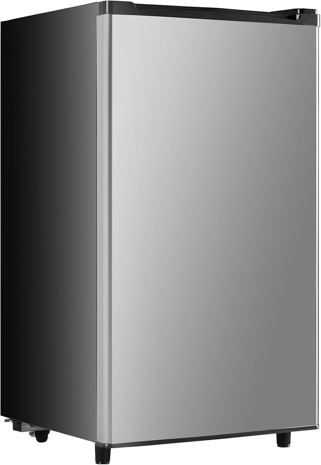 Sweetcrispy 3.2 Cu.Ft Mini Fridge with Freezer Small Refrigerator Single Door Adjustable Thermostat Energy-efficient Low Noise, Compact Fridge for Bedroom, Office, Dorm (Silver Door)
