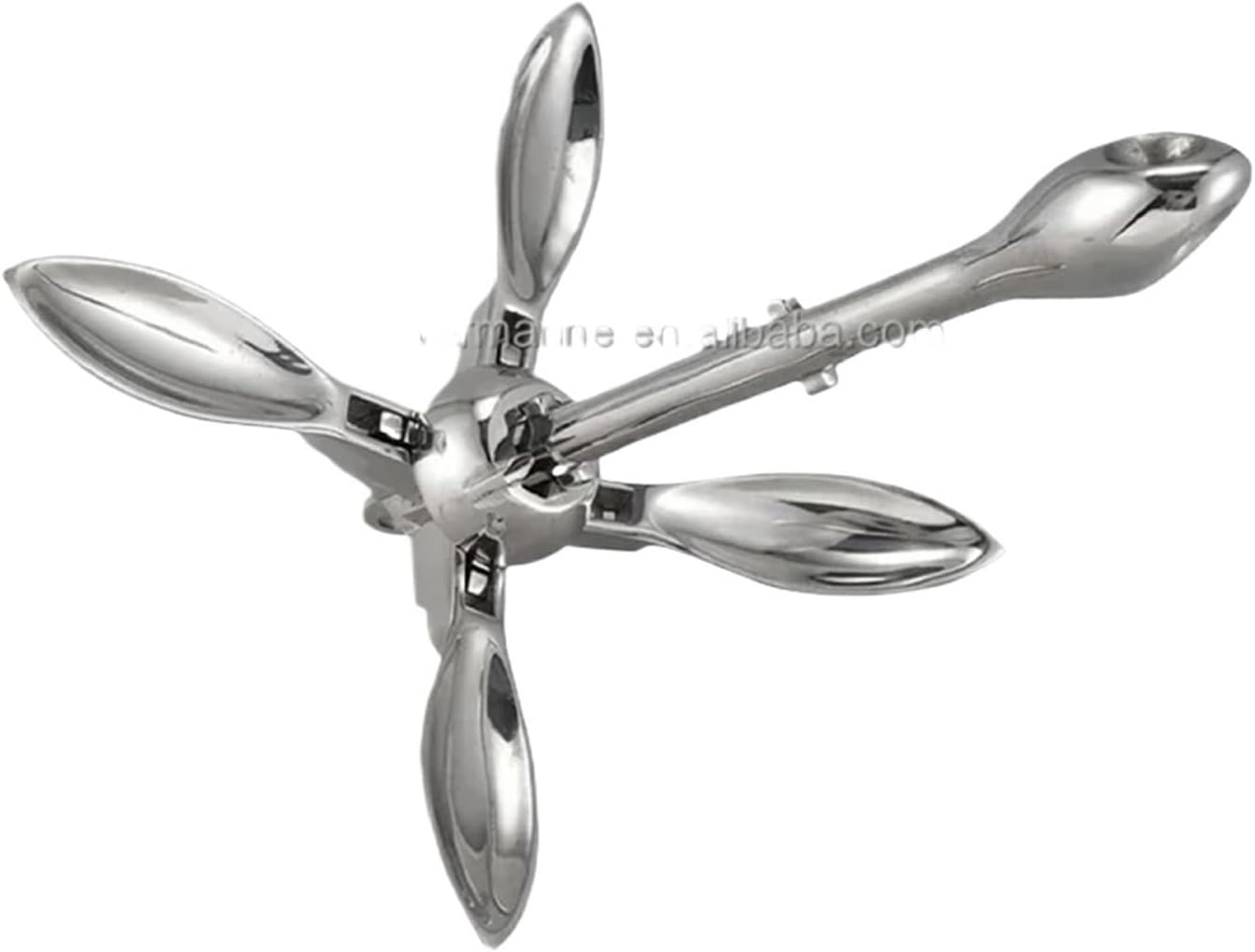 Folding Anchor, Stainless Steel Mirror Polished Yacht Parts 316 Grapnel Anchor,for Small Boats Canoe Paddle Boards